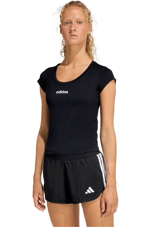 adidas camisetas fitness mujer HYPERGLAM NEGRO