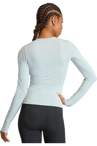adidas camisetas fitness mujer PRIMELIFT ESSENTIALS WORKOUT CONTOUR AZUL vista trasera