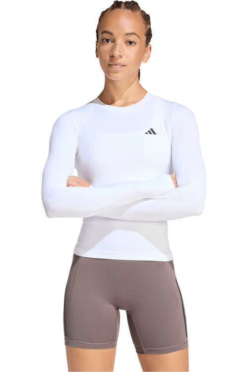 adidas camisetas fitness mujer PRIMELIFT ESSENTIALS WORKOUT CONTOUR BLANCO