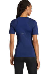 adidas camisetas fitness mujer TECHFIT AZUL vista trasera