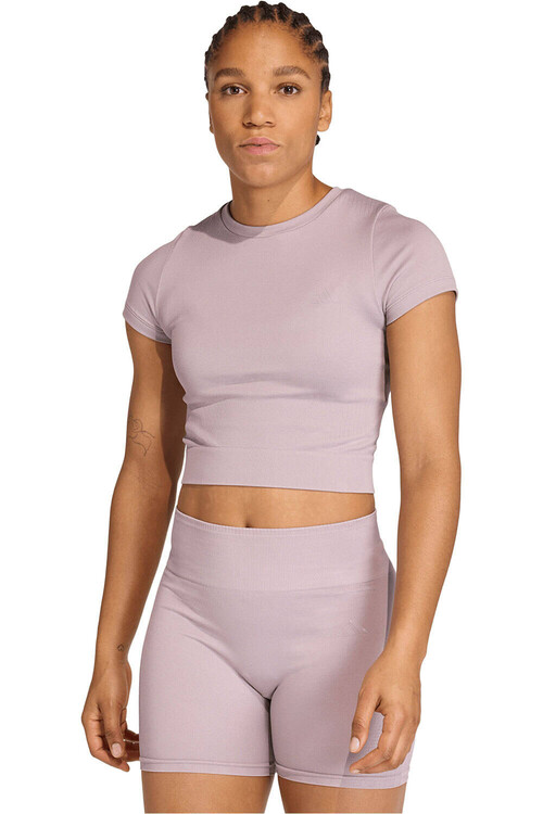 adidas camisetas fitness mujer WE KNIT MORADO