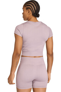 adidas camisetas fitness mujer WE KNIT MORADO vista trasera