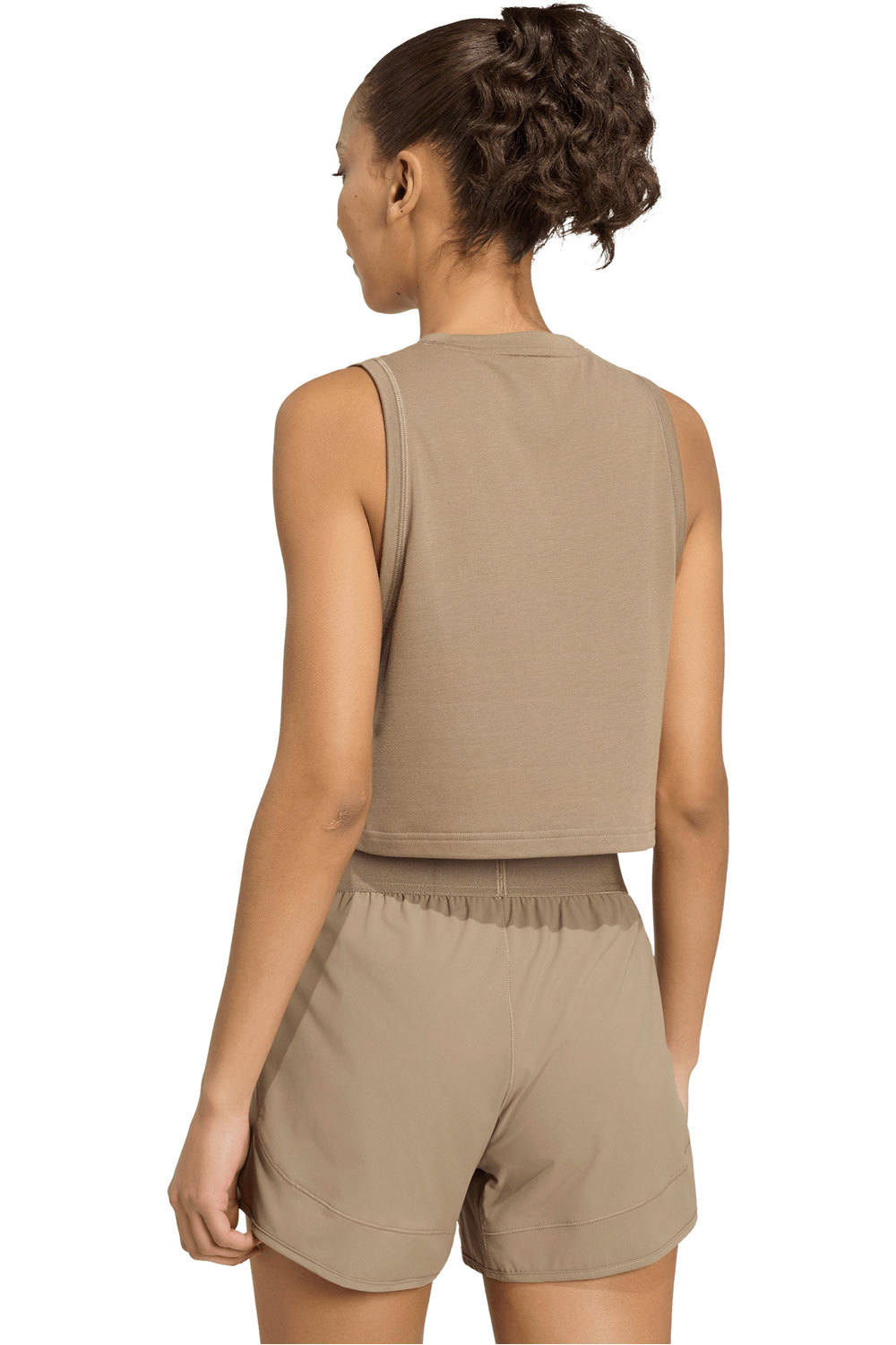 adidas camisetas fitness mujer WE TANK MARRON vista trasera