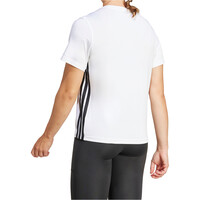 adidas camisetas fitness mujer WORKOUT ESSENTIALS 3 STRIPES BLANCO vista trasera