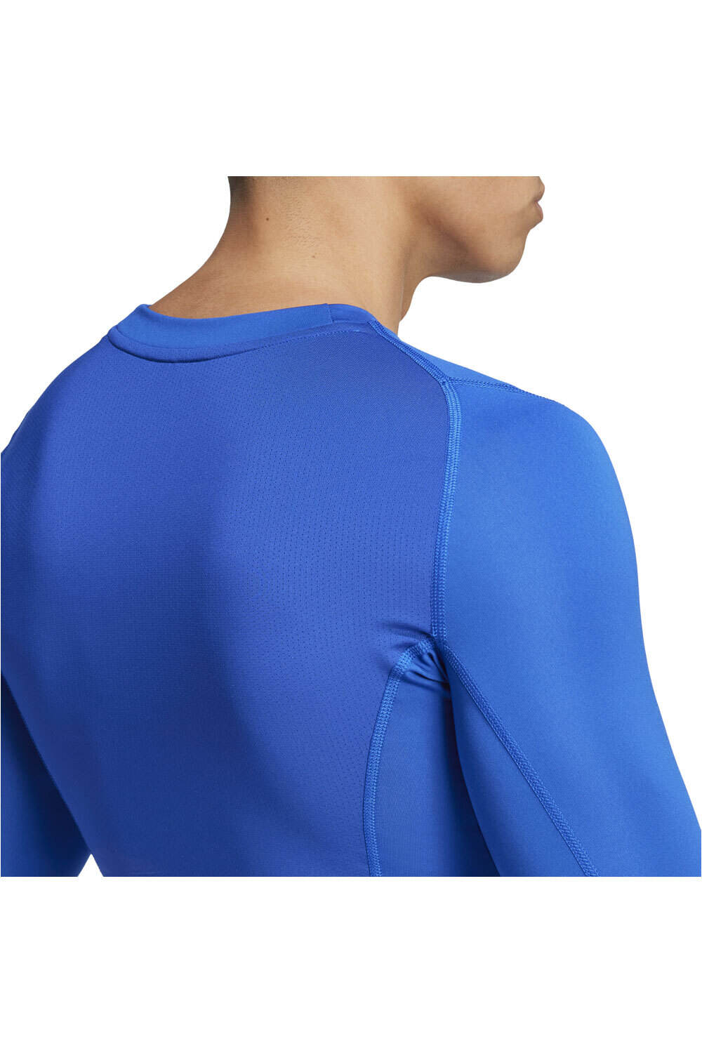 adidas camisetas fútbol manga larga TECHFIT AZUL vista detalle