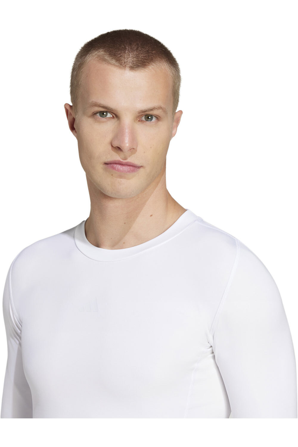 adidas camisetas fútbol manga larga TECHFIT BLANCO vista detalle