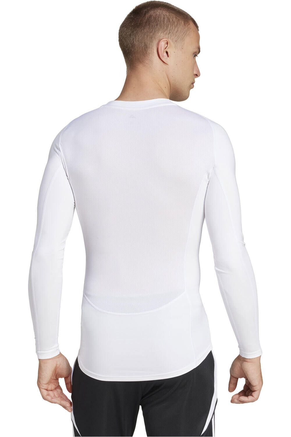 adidas camisetas fútbol manga larga TECHFIT BLANCO vista trasera