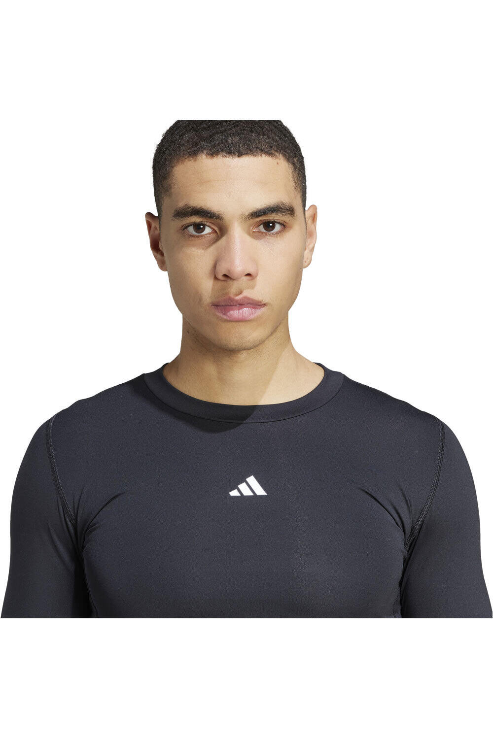 adidas camisetas fútbol manga larga TECHFIT NEGRO vista detalle