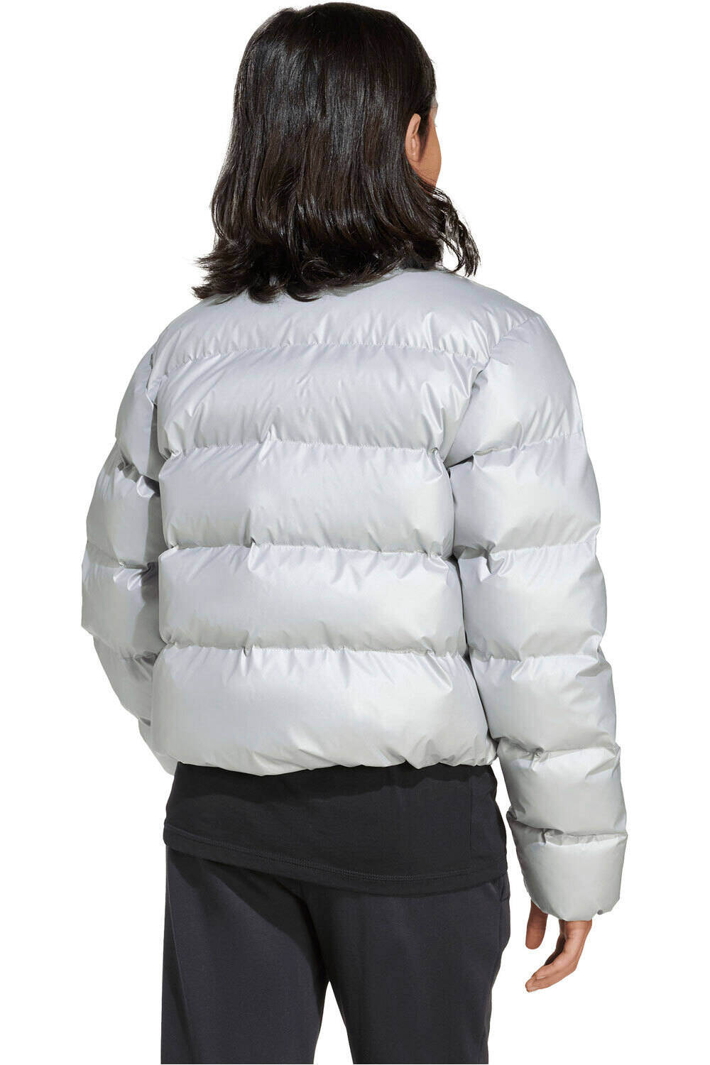 adidas chamarra niño GLAM GRIS vista trasera