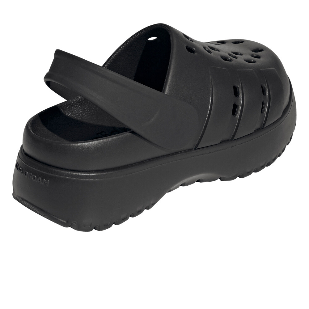 adidas chanclas mujer ADILETTE PLATFORM CLOG NEGRO vista trasera