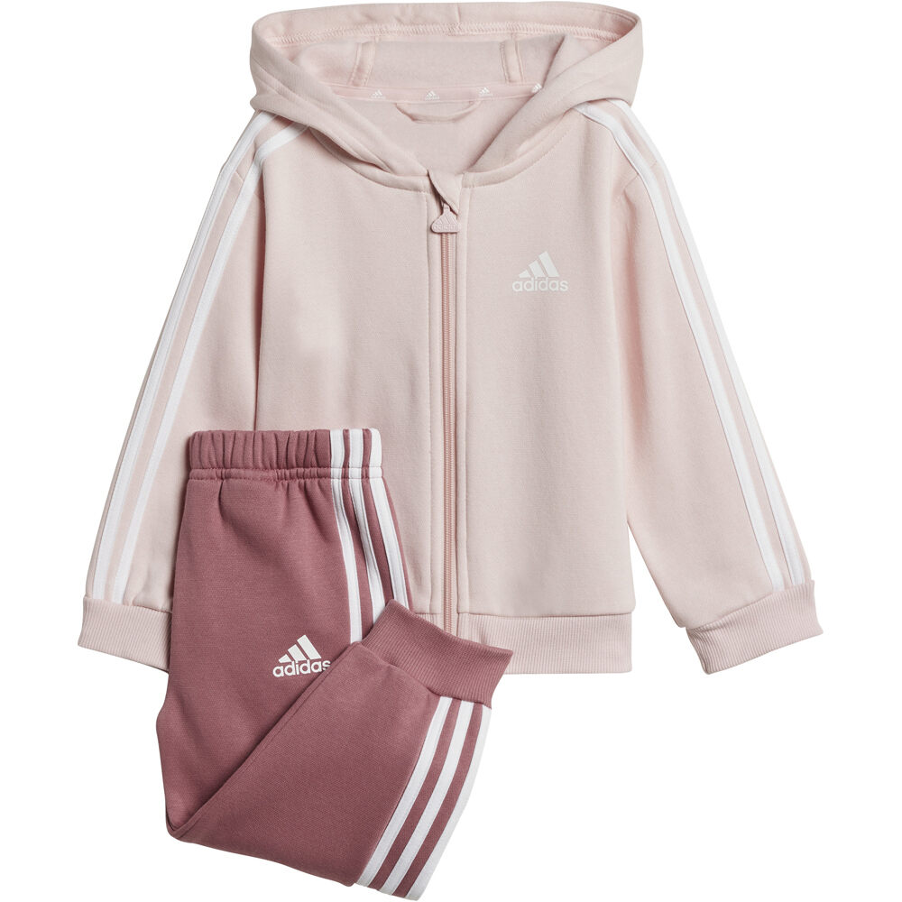 adidas chándal bebé 3 STRIPES ROSA vista frontal