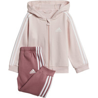 adidas chándal bebé 3 STRIPES ROSA vista frontal
