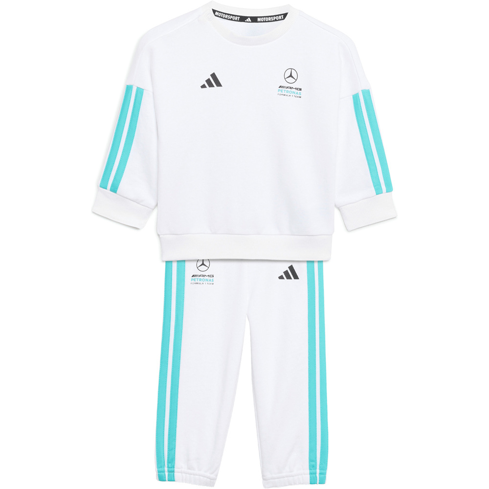 adidas chándal bebé MERCEDES-AMG PETRONAS FORMULA 1 TEAM DNA BLANCO vista frontal