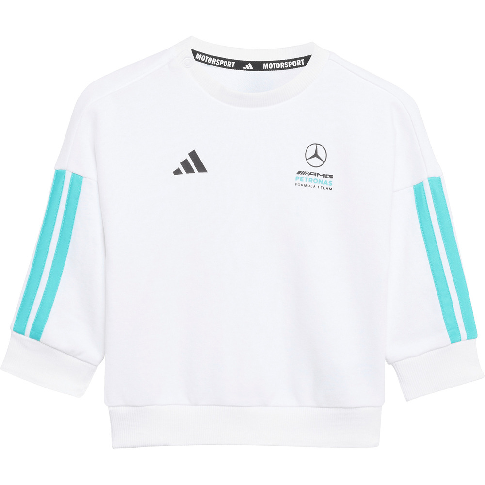 adidas chándal bebé MERCEDES-AMG PETRONAS FORMULA 1 TEAM DNA BLANCO vista trasera
