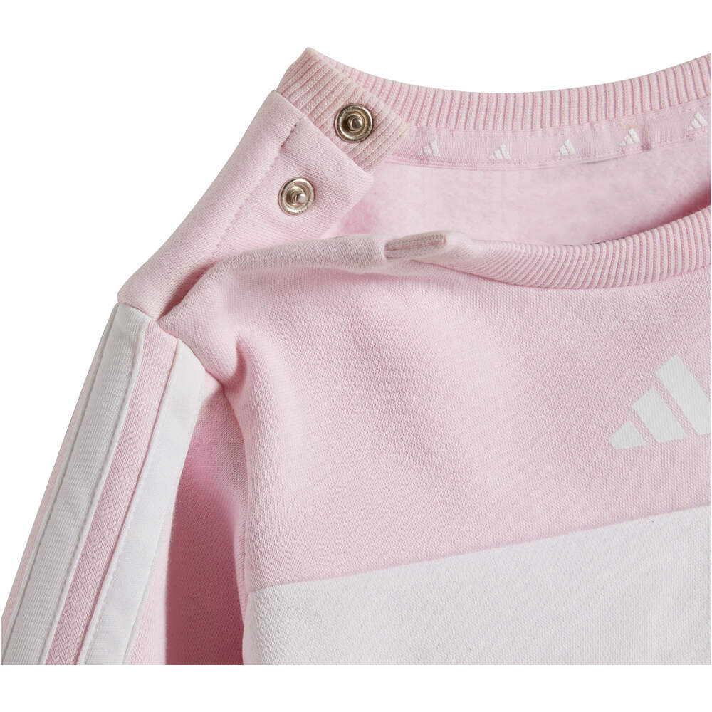 adidas chándal bebé SEASONAL ESSENTIALS TIBERIO 3 STRIPES CREW SET ROSA 04