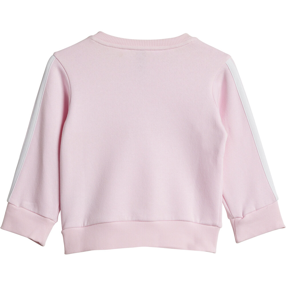 adidas chándal bebé SEASONAL ESSENTIALS TIBERIO 3 STRIPES CREW SET ROSA vista detalle