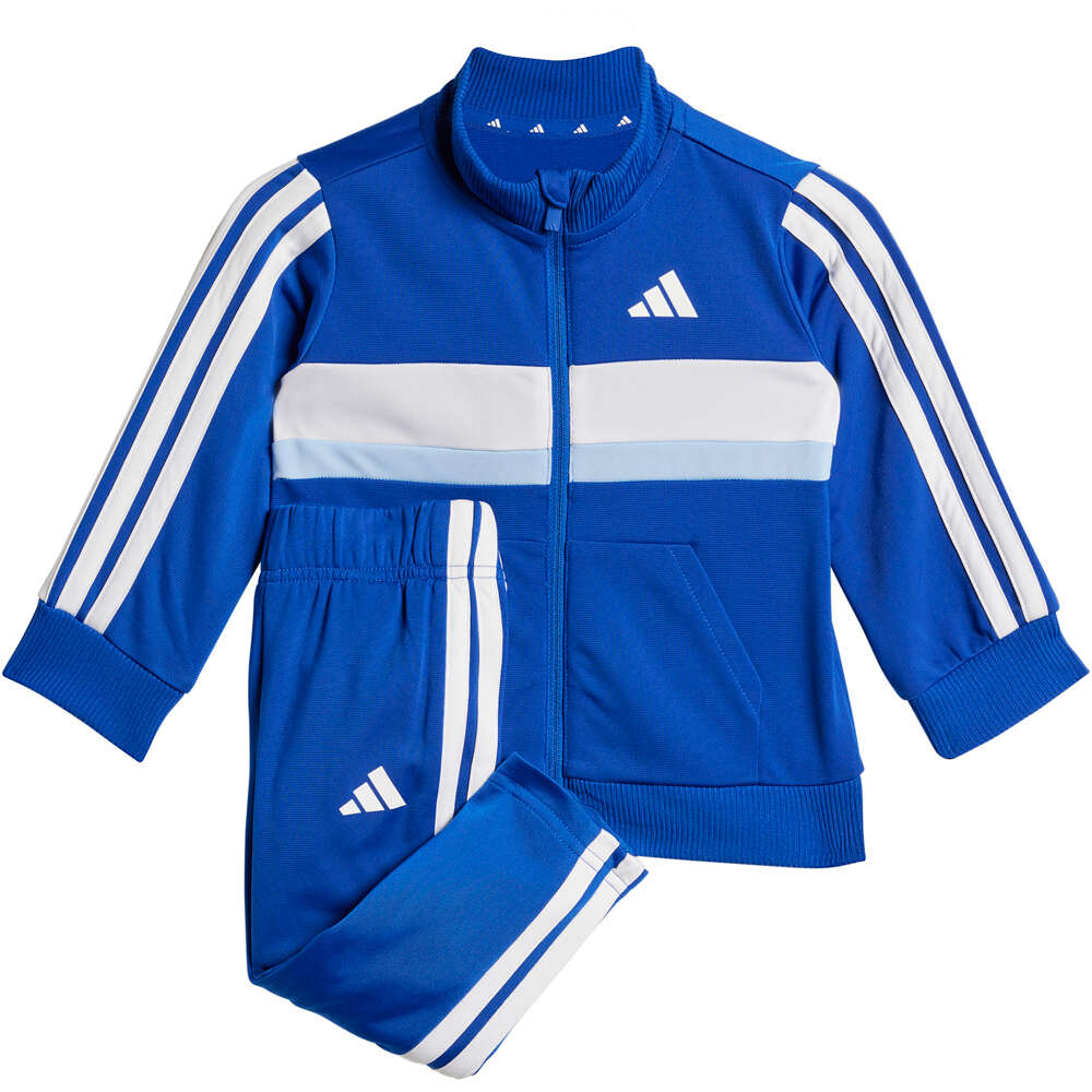 adidas chándal bebé SEASONAL ESSENTIALS TIBERIO 3 STRIPES TRICOT AZUL vista frontal