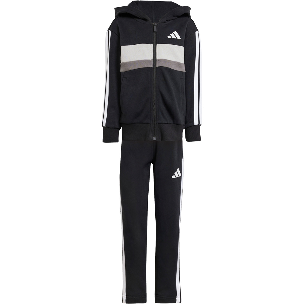 adidas chándal junior ESSENTIALS 3 STRIPES NEGRO 05
