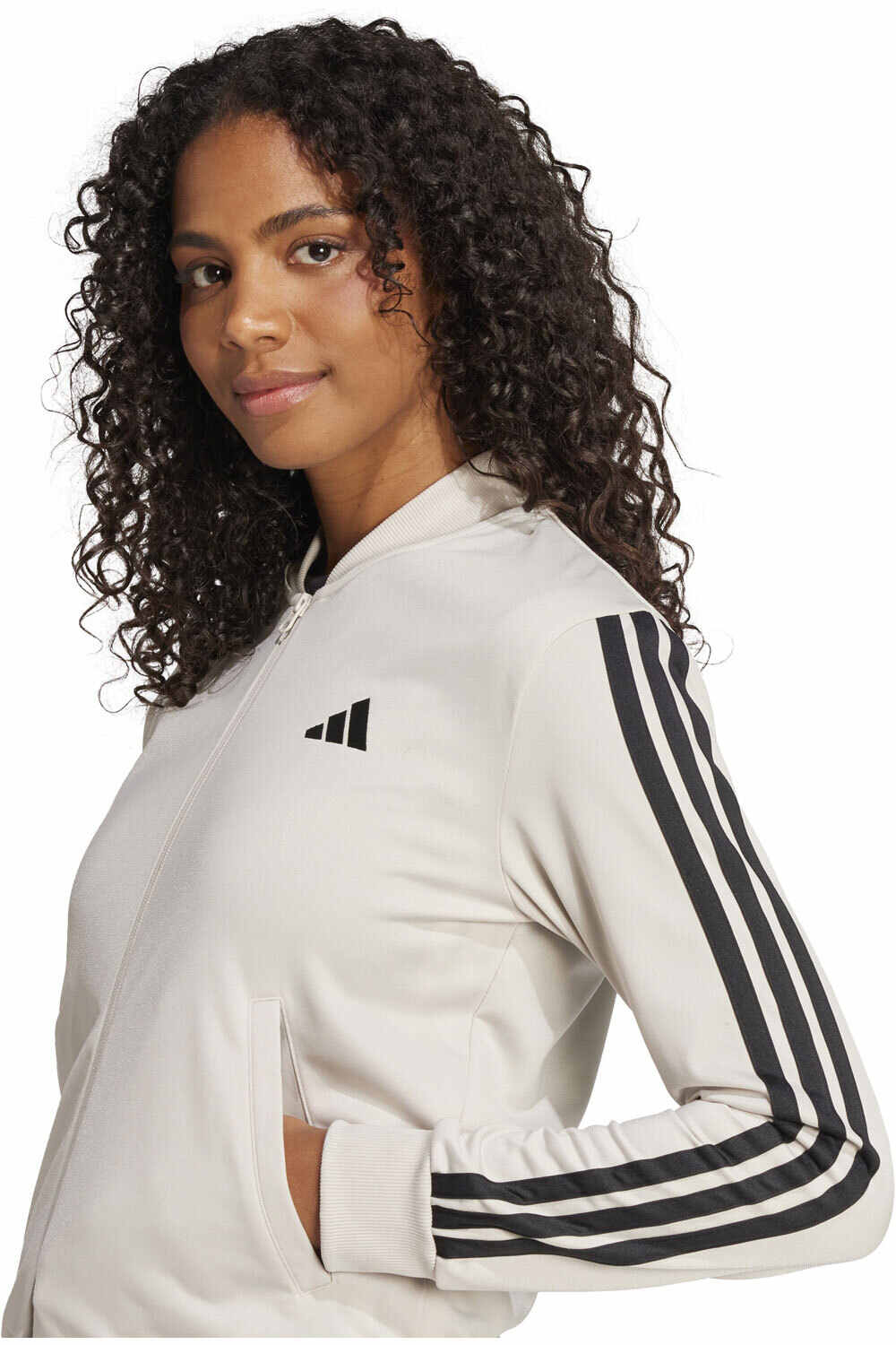 adidas chándal mujer ESSENTIALS 3 STRIPES MARRON 03