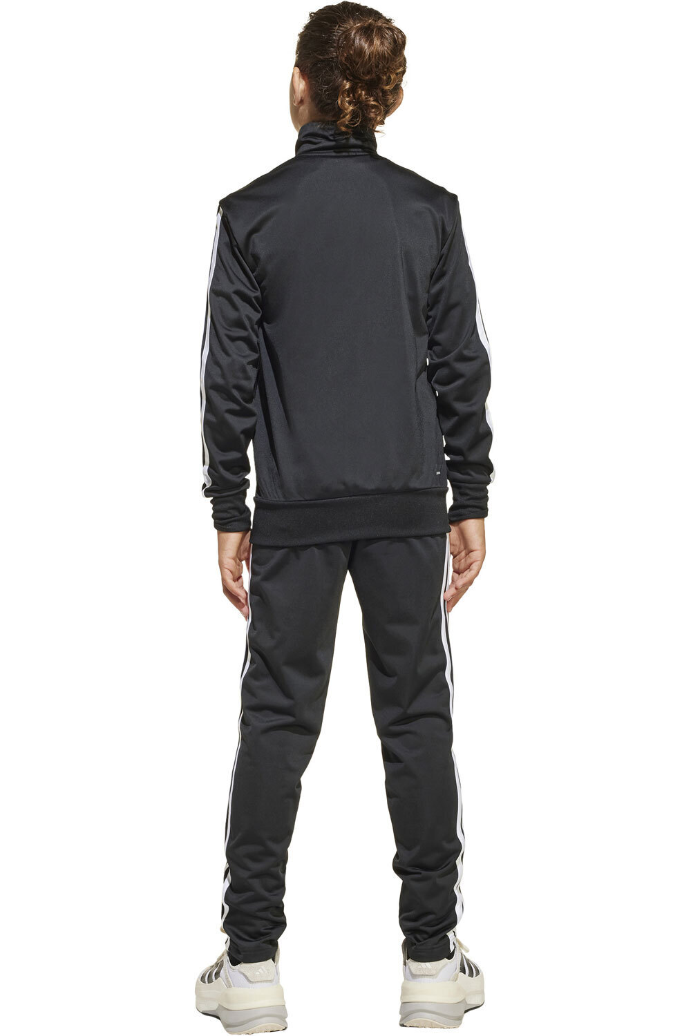 adidas chándal niña ESSENTIALS 3 STRIPES NEGRO vista trasera