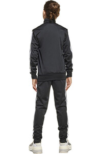 adidas chándal niña ESSENTIALS 3 STRIPES NEGRO vista trasera