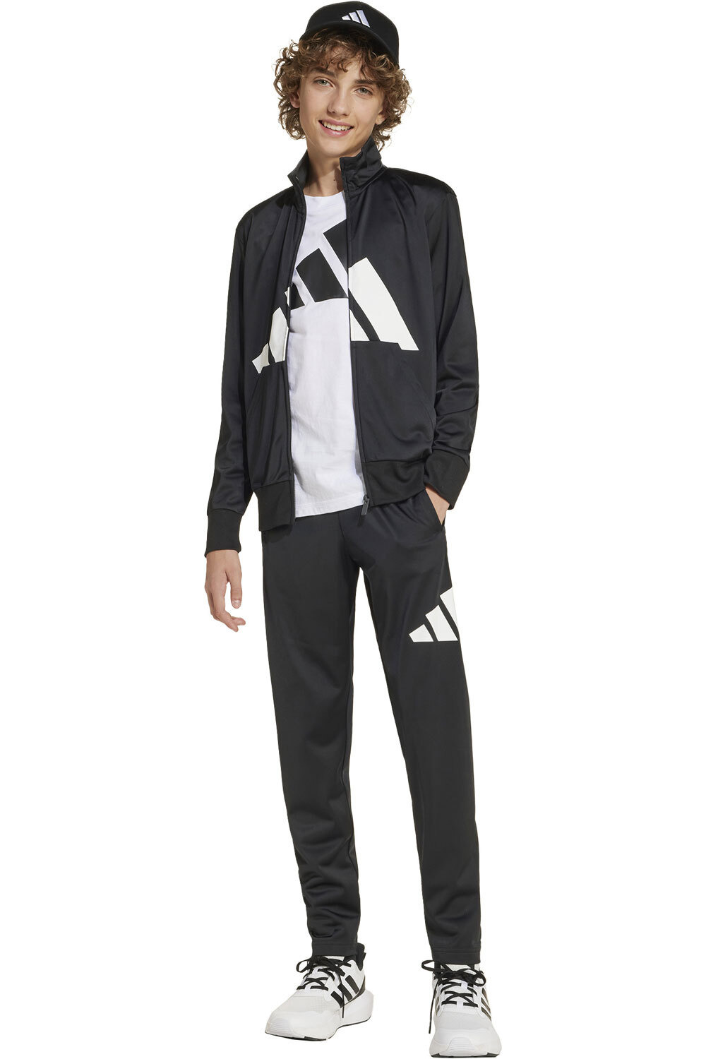 adidas chándal niño ESSENTIALS CLIMACOOL NEGRO vista detalle