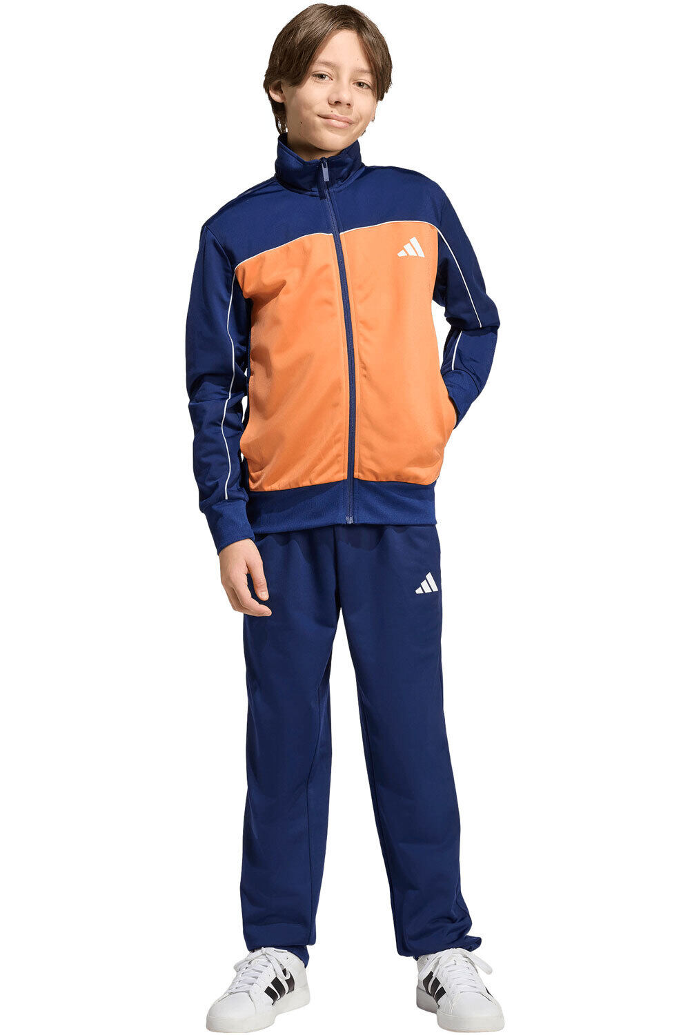adidas chándal niño JUNIOR TRICOT COLOURPOP AZUL vista frontal