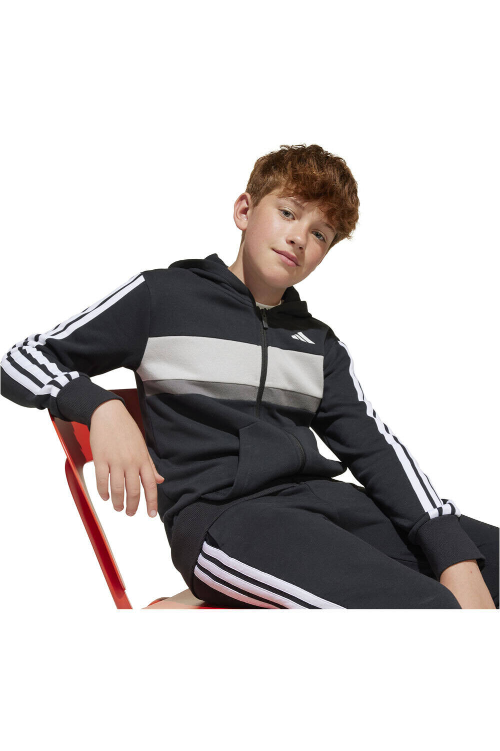 adidas chándal niño SEASONAL ESSENTIALS TIBERIO 3 STRIPES NEGRO 03