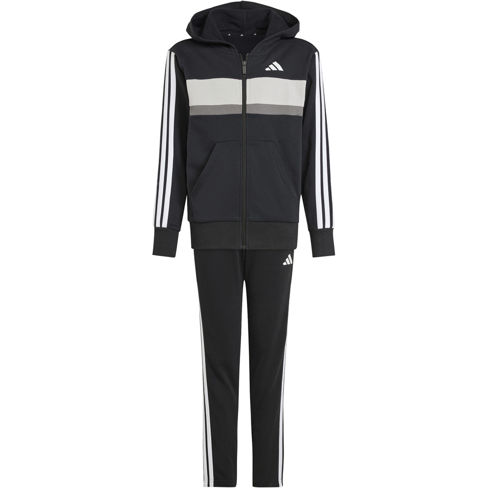 adidas chándal niño SEASONAL ESSENTIALS TIBERIO 3 STRIPES NEGRO 05