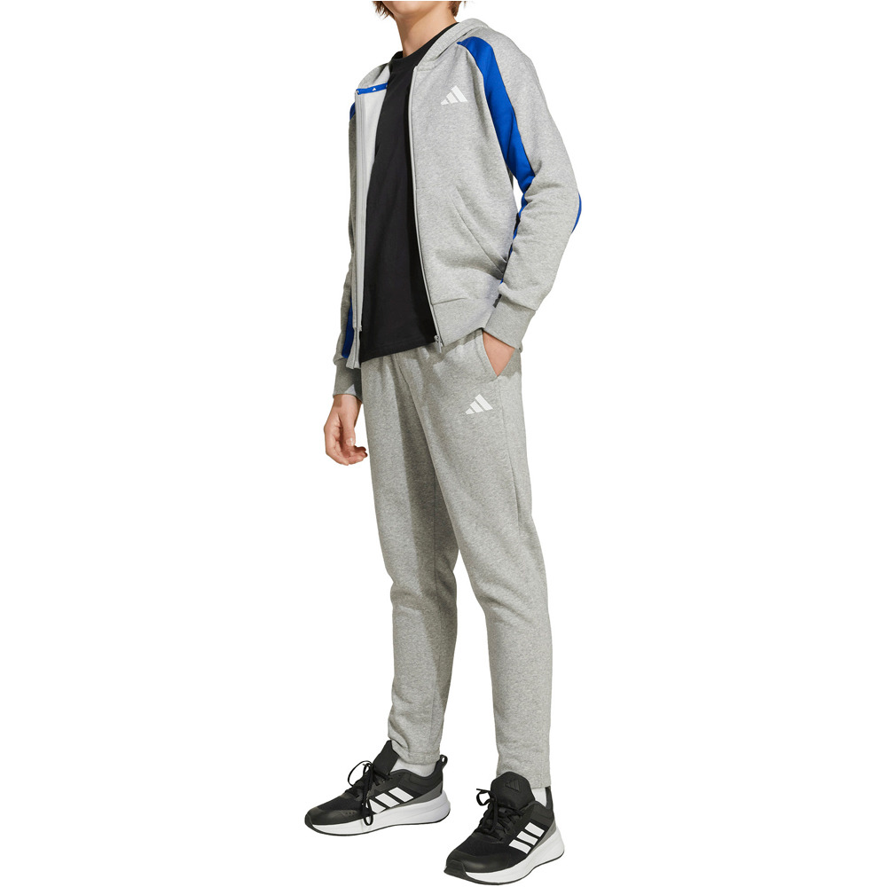 adidas chándal niño SEASONAL GRIS vista frontal