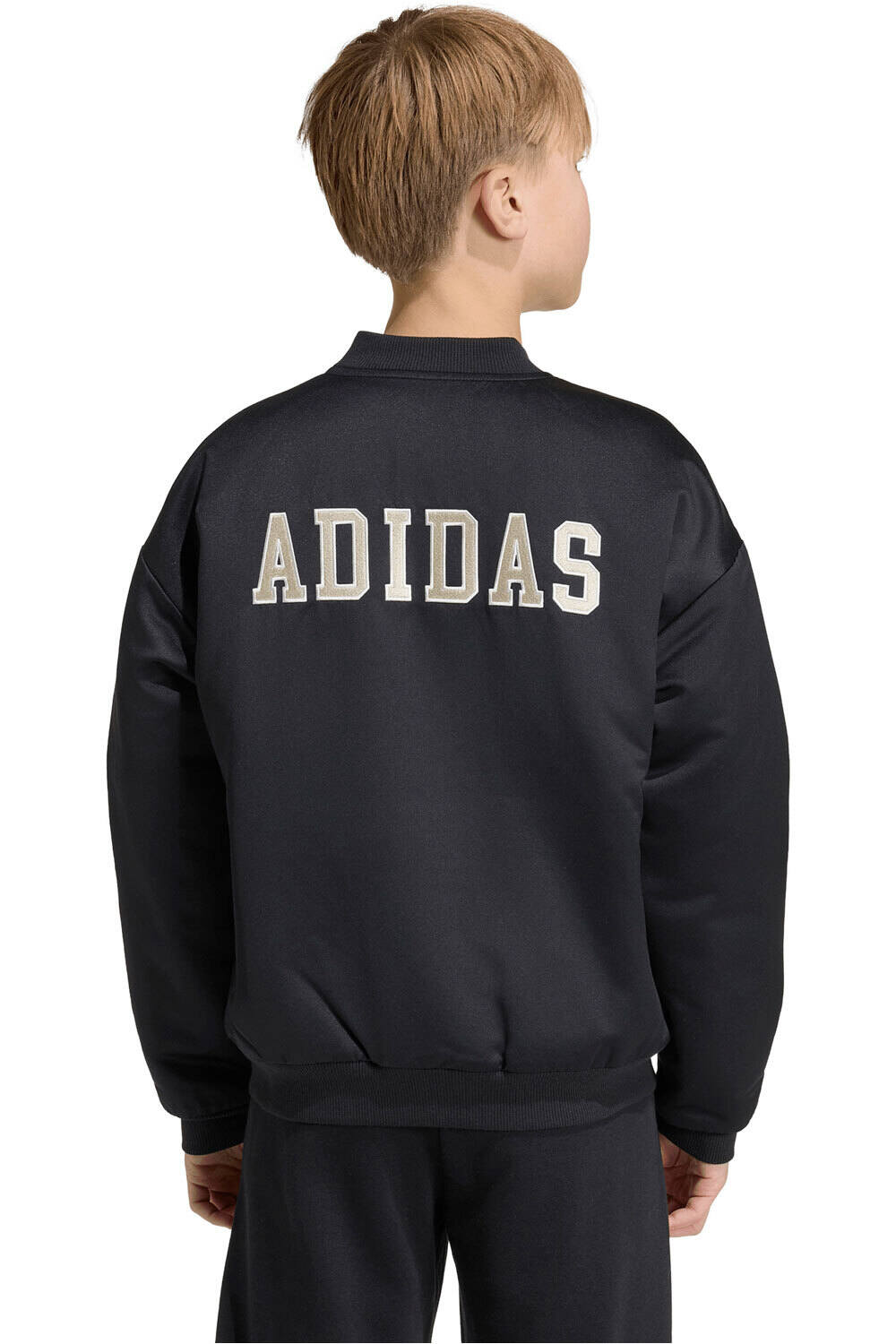 adidas chaqueta niño CHAQUETA DE RASO STADIUM NEGRO vista trasera
