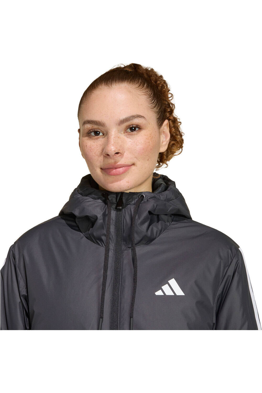 adidas chaqueta outdoor mujer ESSENTIALS CLIMAWARM 3 STRIPES NEGRO vista detalle