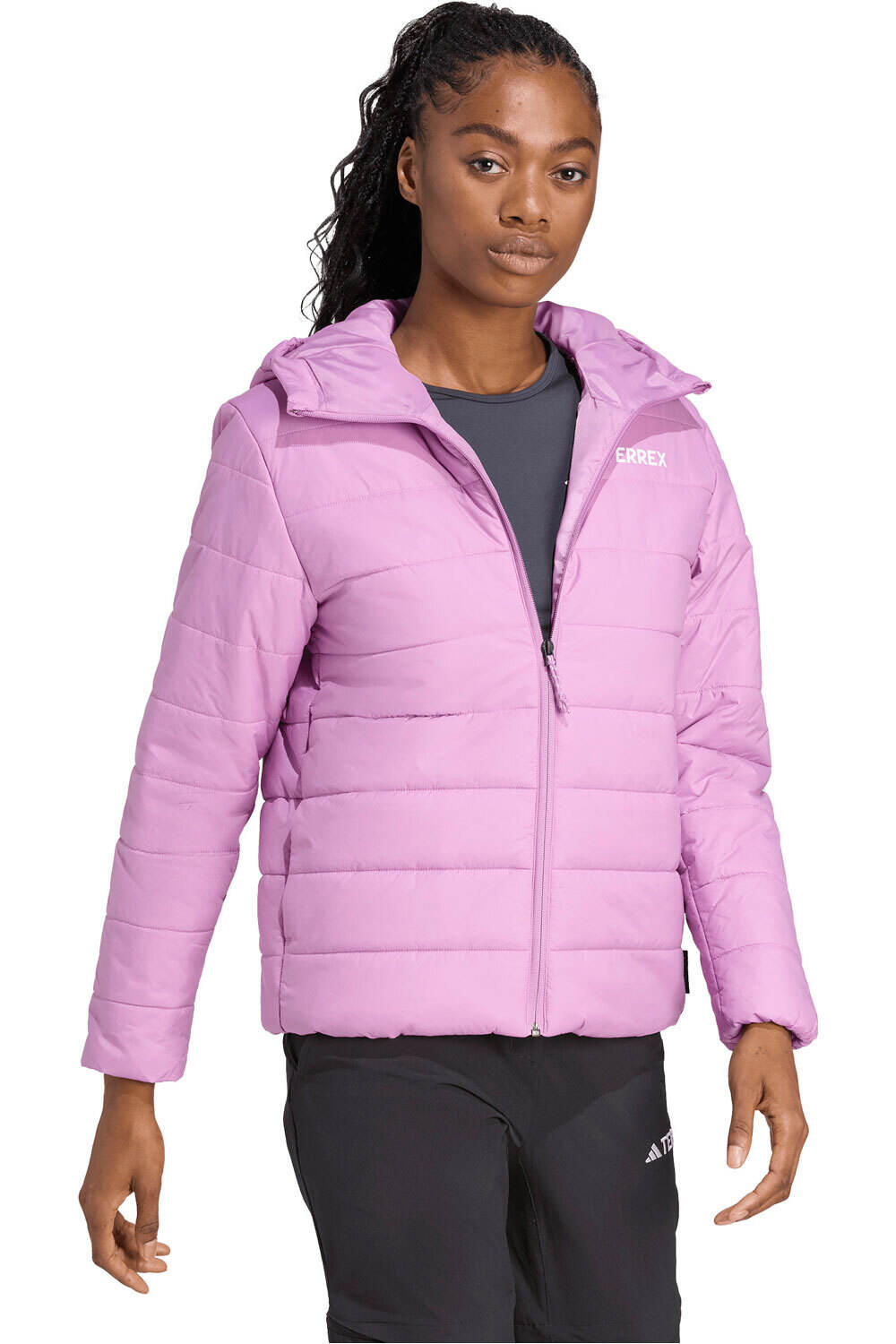 adidas chaqueta outdoor mujer TERREX MULTI ESSENTIALS ROSA vista detalle