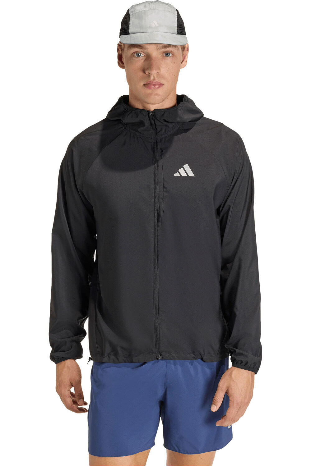 adidas Chaqueta Running Hombre ADI365 ESSENTIALS NEGRO vista frontal
