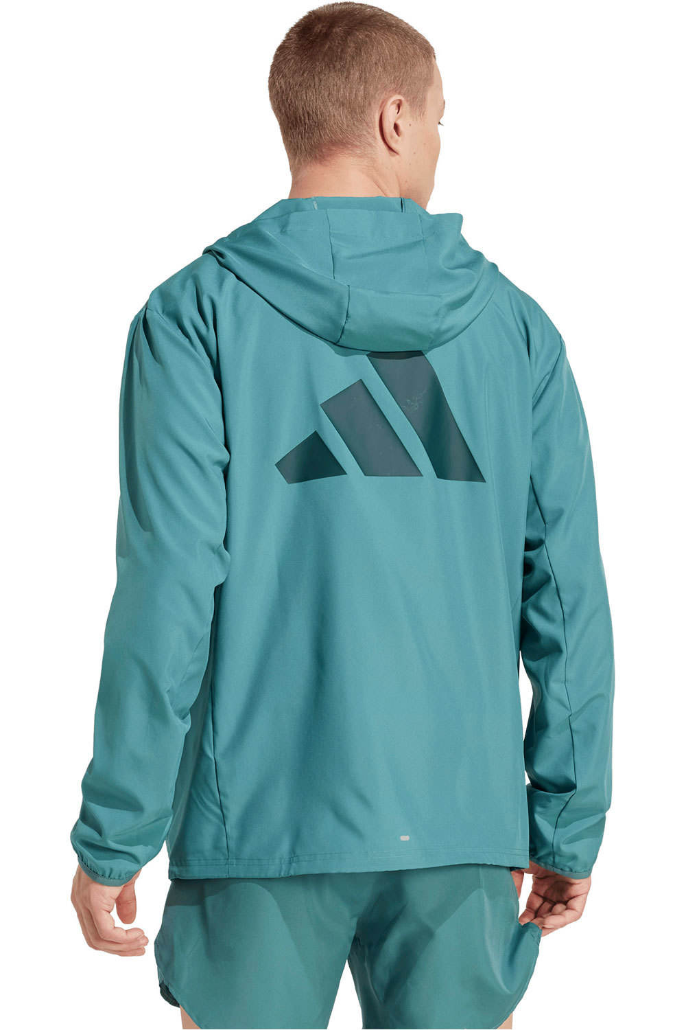 adidas CHAQUETA RUNNING HOMBRE RUN IT VERDE vista trasera
