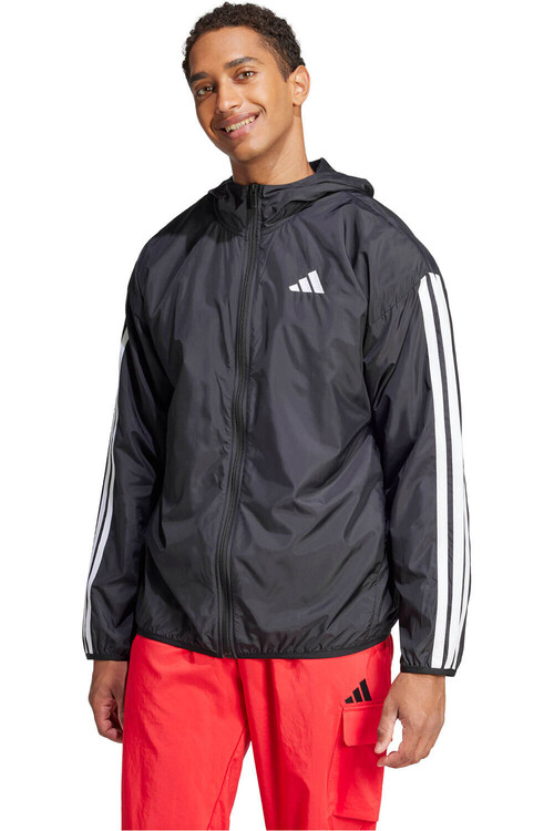 ADIDAS ESSENTIALS 3 STRIPES WINDBREAKER negro