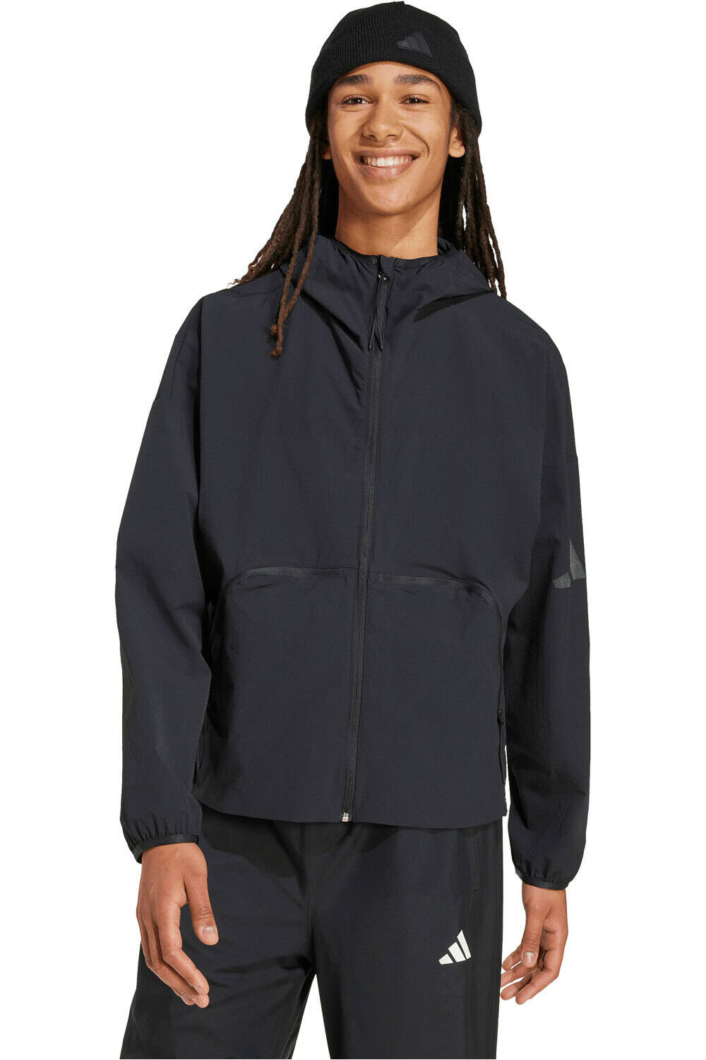 adidas chaquetas hombre MYSHELTER NEGRO vista frontal