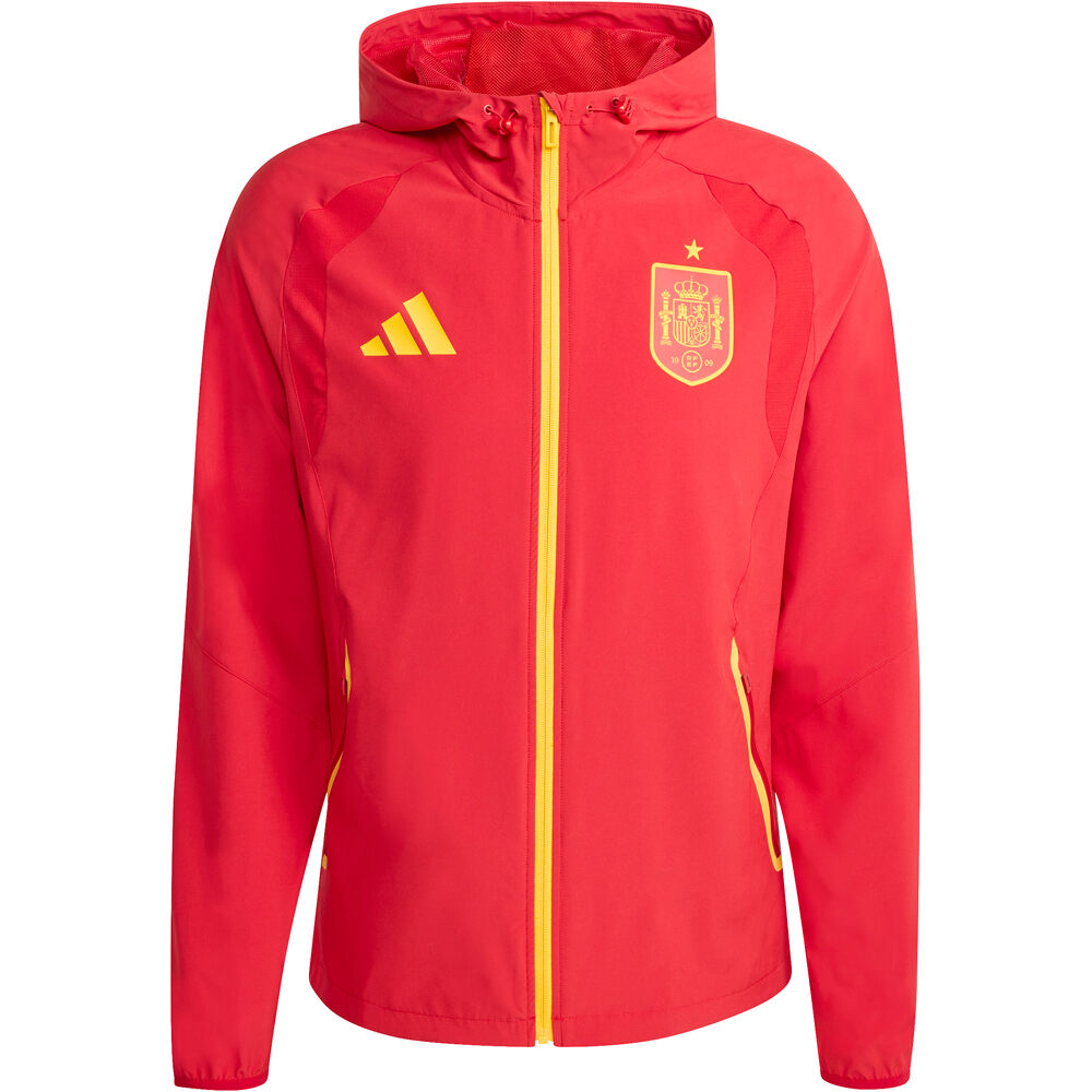adidas chubasqueros y chaquetones entrenamiento fútbol ESPAÑA MUNDIAL 2026 TIRO TRAVEL ROJO 04