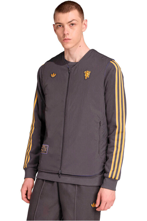 adidas chubasqueros y chaquetones entrenamiento fútbol MANCHESTER U TERRACE ICONS NEGRO