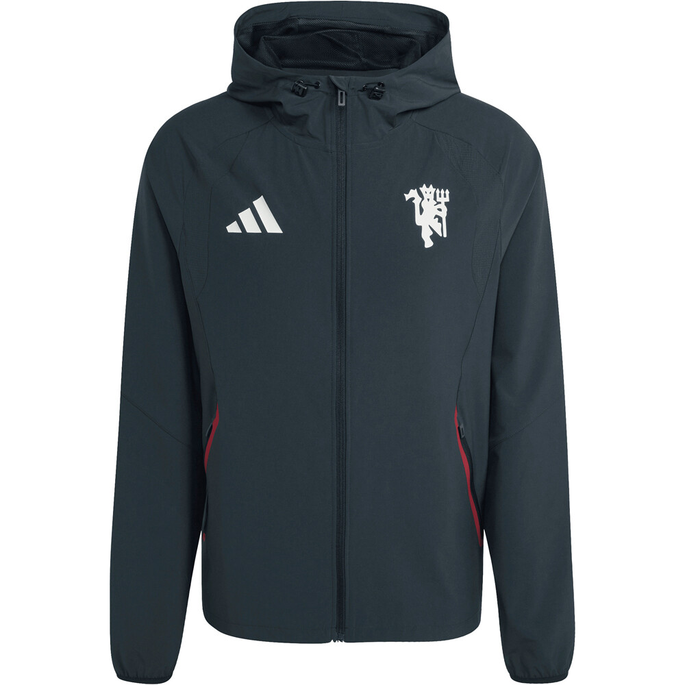 adidas chubasqueros y chaquetones entrenamiento fútbol MANCHESTER UNITED TIRO TRAVEL NEGRO 04