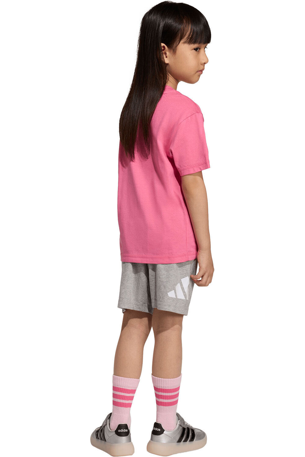 adidas conjunto junior ESSENTIALS SET ROSA vista trasera