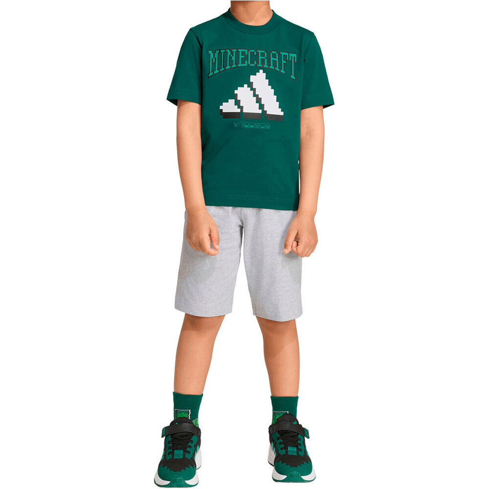 adidas conjunto junior MINECRAFT VERDE vista frontal