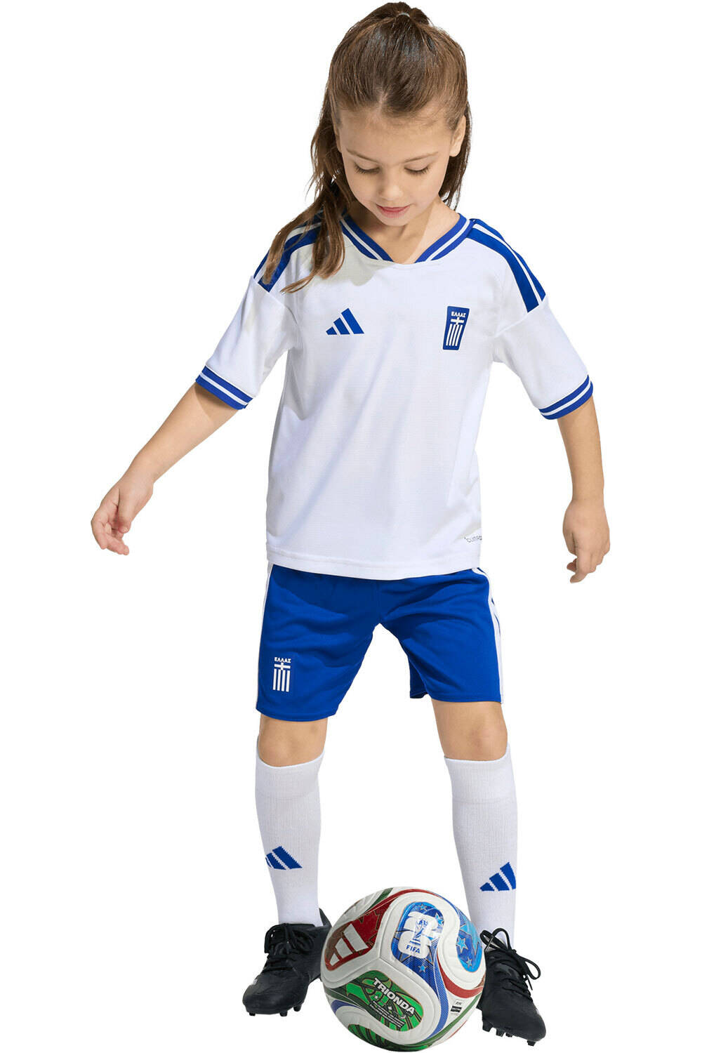 adidas equipación fútbol niño GRECIA MUNDIAL 2026 PRIMERA EQUIPACION BLANCO vista detalle