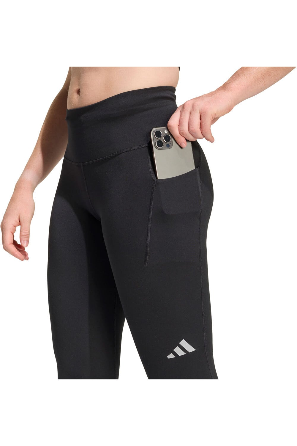 adidas malla larga running mujer CLIMACOOL ADI365 3 STRIPES NEGRO 03