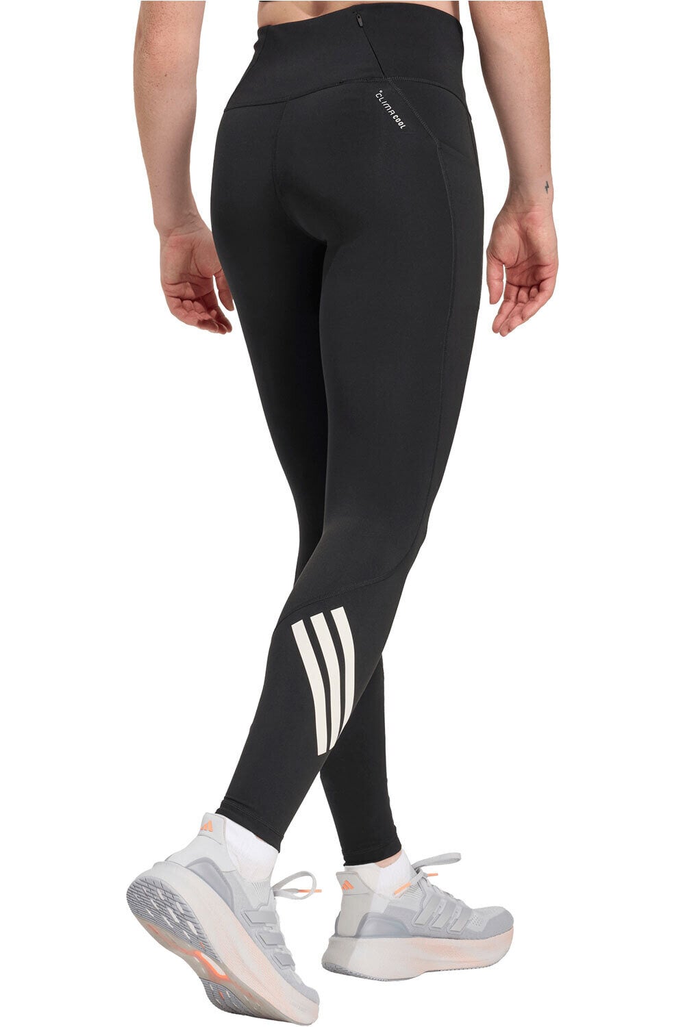 adidas malla larga running mujer CLIMACOOL ADI365 3 STRIPES NEGRO vista trasera