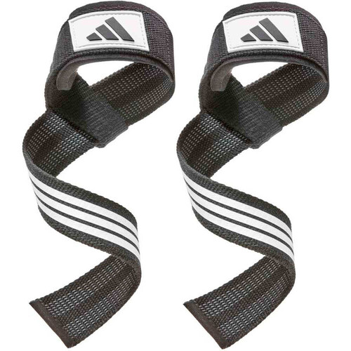 adidas muñequera LIFTING STRAPS _ PAR NEGRO