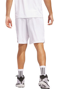 adidas pantalón baloncesto LEGENDS 3 STRIPES BLANCO vista trasera