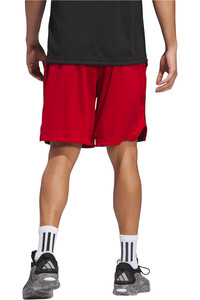 adidas pantalón baloncesto LEGENDS 3 STRIPES ROJO vista trasera