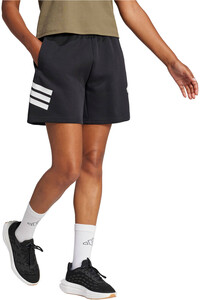adidas pantalón corto deporte mujer FUTURE ICONS THREE STRIPES NEGRO vista detalle