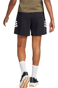adidas pantalón corto deporte mujer FUTURE ICONS THREE STRIPES NEGRO vista trasera